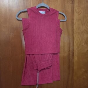 Pink Sleeveless Top And Bottom Set